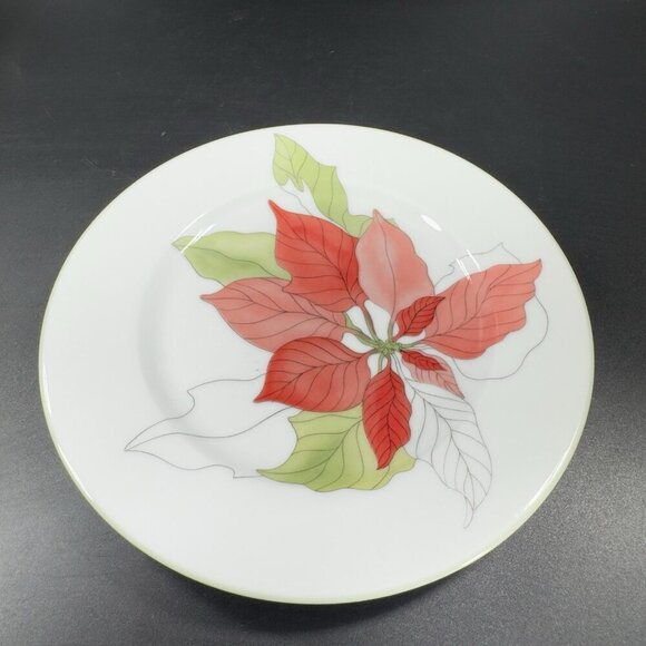 1982 Block China Bernarda Poinsettia Mary Lou Goertzen Porcelain Dish Plate Set2 - Picture 8 of 9